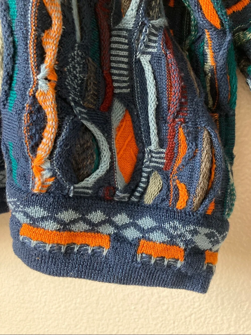 Vintage Coogi Australia 100% Wool 3D texture knit sweater 80s 90s sz M